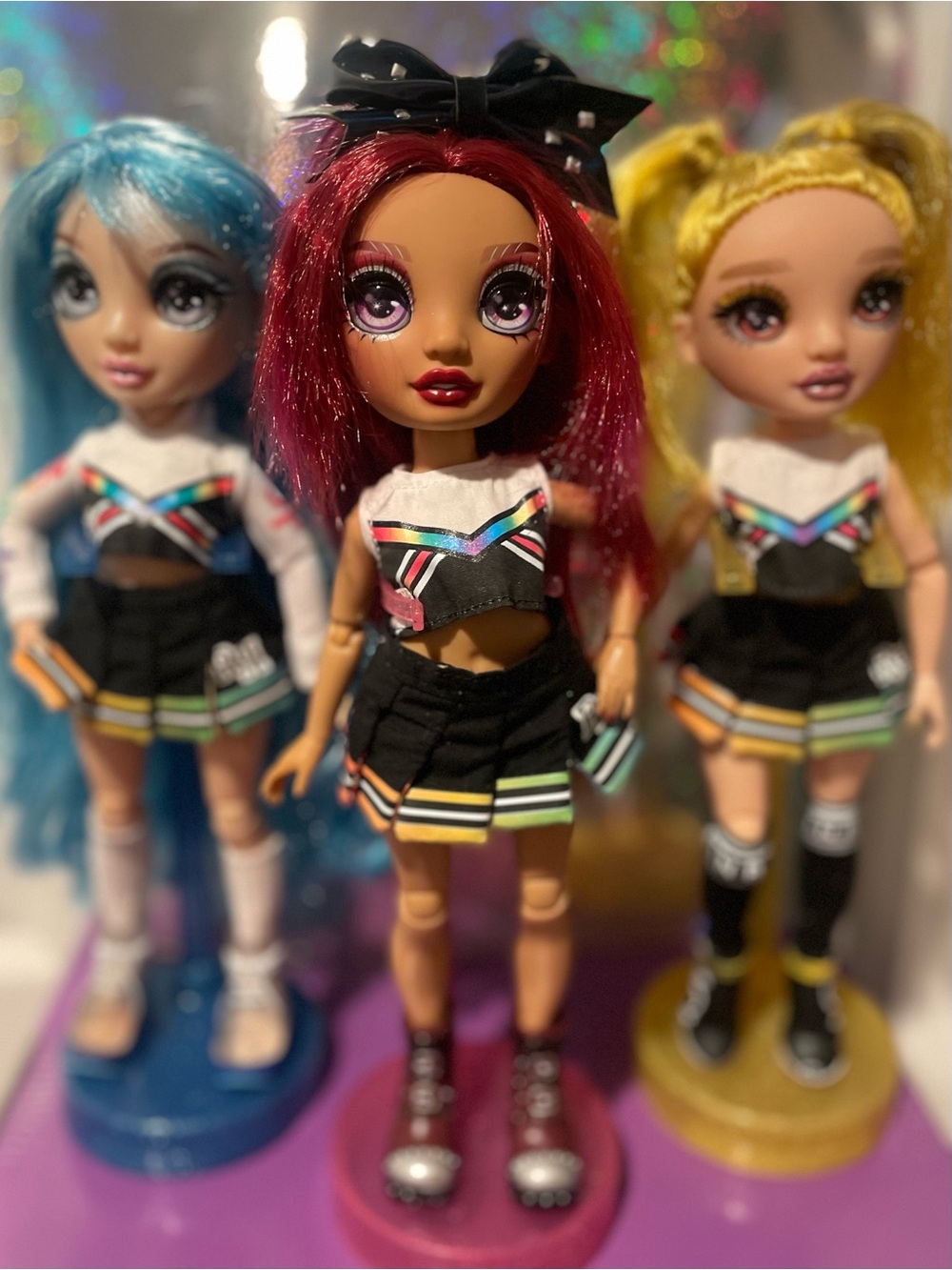 Rainbow High Doll Lot Cheer Squad Cyan, Magenta, Yellow